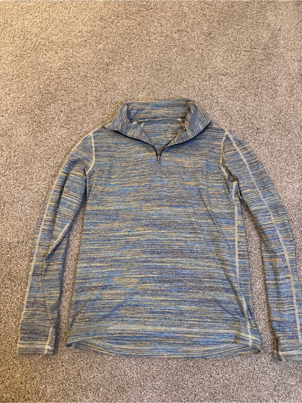 lululemon athletica blue heather quarter-zip pullover